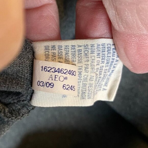 American Eagle Women's Polo Shirt Large Vintage Fit Gray with Embroidered 37 - Picture 7 of 7